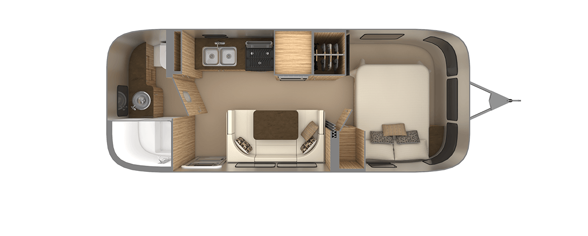 Flying Cloud 23FB Floor Plan | Travel Trailers | Airstream